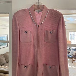 St John Pink Marled Tweed Jacket